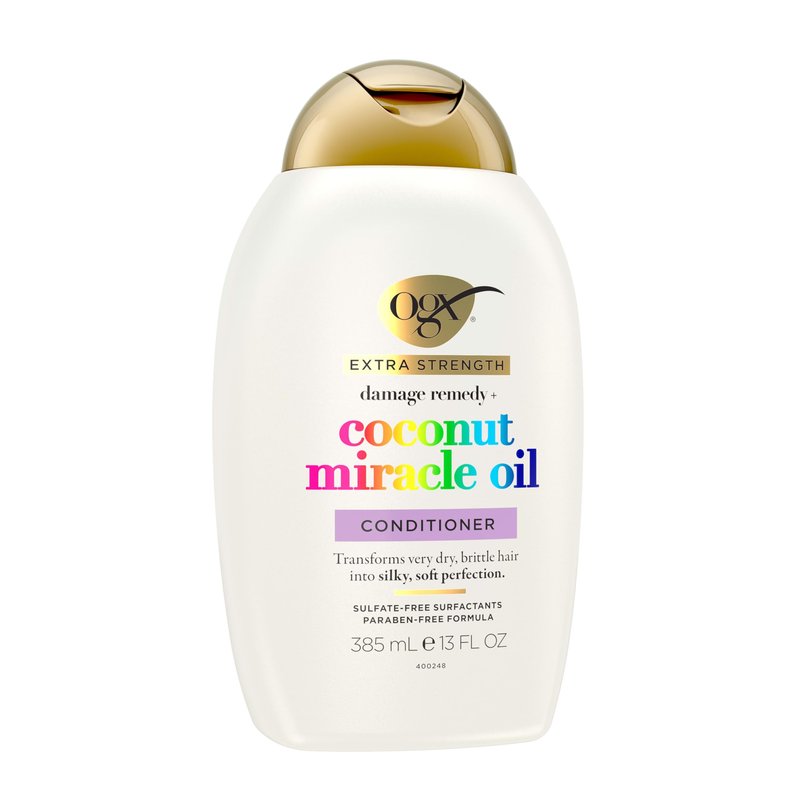 OGX Extra Strength Damage Remedy + Coconut Miracle Oil Conditioner for Dry, Frizzy or Coarse Hair, Paraben-Free, Sulfate-Free Surfactants, 13 Fl Oz