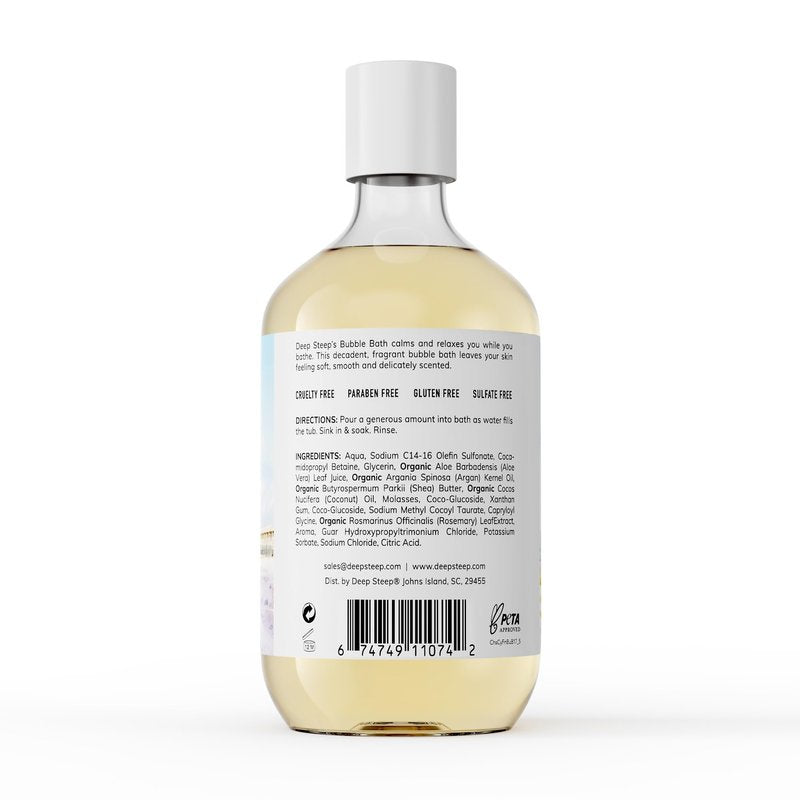 Deep Steep Cypress Fennel Bubble Bath for Women, Hypoallergenic, Clinically Tested, Clean Formula for Sensitive Skin, Sulfate-Free, 17 fl oz Bottle, Essential Bath Accessories