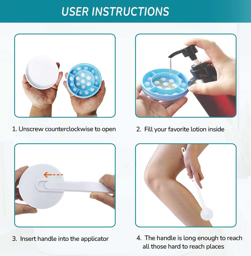 UMOPPHIX Lotion Applicator for Back, Back Lotion Applicator for Women Elderly, Long Handled Back Lotion Applicators for Your Back, Easy Reach Self Apply Body Lotion, Cream Moisturizer, Sunscreen