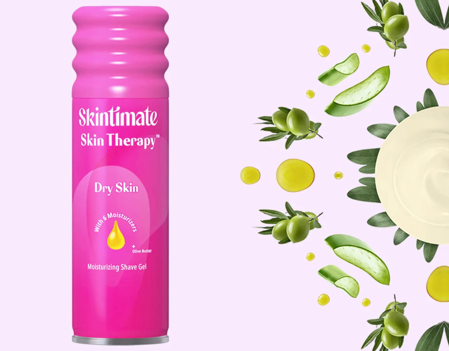 Skintimate Skin Therapy Moisturizing Shave Gel for Women with Lanolin and Olive Butter, Multi, One Size, 7 Oz