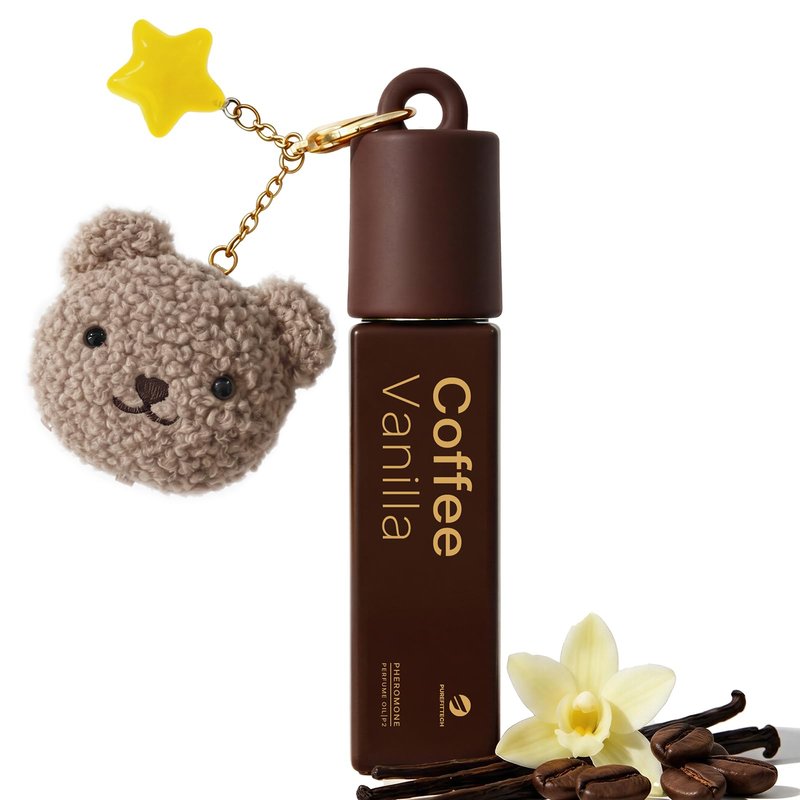 purefittech Long Lasting Perfumes Oil for Wome, Coffee Vanilla Scent Roll-on Perfume Long Lasting Pheromone Perfume Fragrance with Kawaii Bear,Travel-Size Eau de Parfum,Made in USA, 0.34 fl oz (10ml)