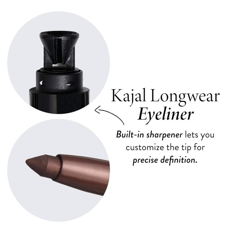 Laura Geller Eyeliner, Eyelash & Eyebrow Kit for Mature Skin - Medium Brown | Longwear Kajal Eyeliner & Mascara