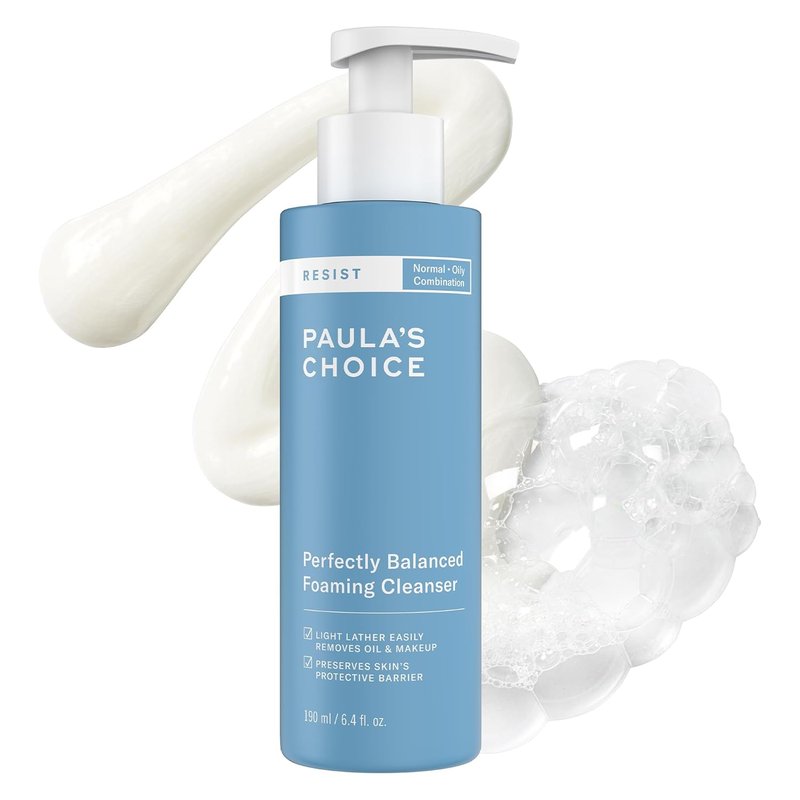 Paula's Choice RESIST Perfectly Balanced Foaming Facial Cleanser, Face Cleanser with Hyaluronic Acid & Aloe, Anti-Aging Face Wash, Large Pores & Oily Skin, Fragrance-Free