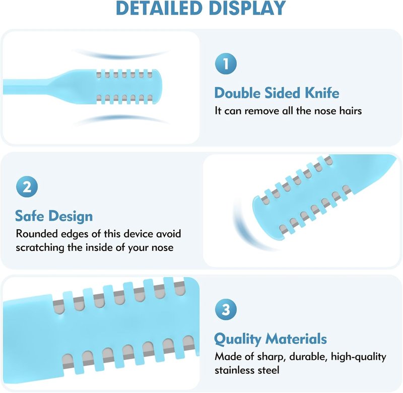 Nasal Hair Cutter - 2-in-1 Double-Sided Trimmer | Portable 360° Manual Design for Men & Women - Colorful 5-Pack