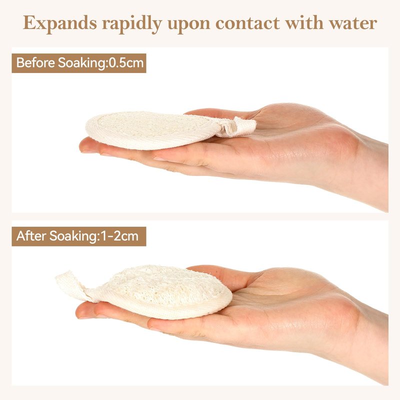 6 PCS Face Loofah, Face Sponges Loofah Exfoliator Scrubber Pads for Cleaning, Natural Facial Scrub Pads Loofahs for Women Men Washing Faces, Bath Shower
