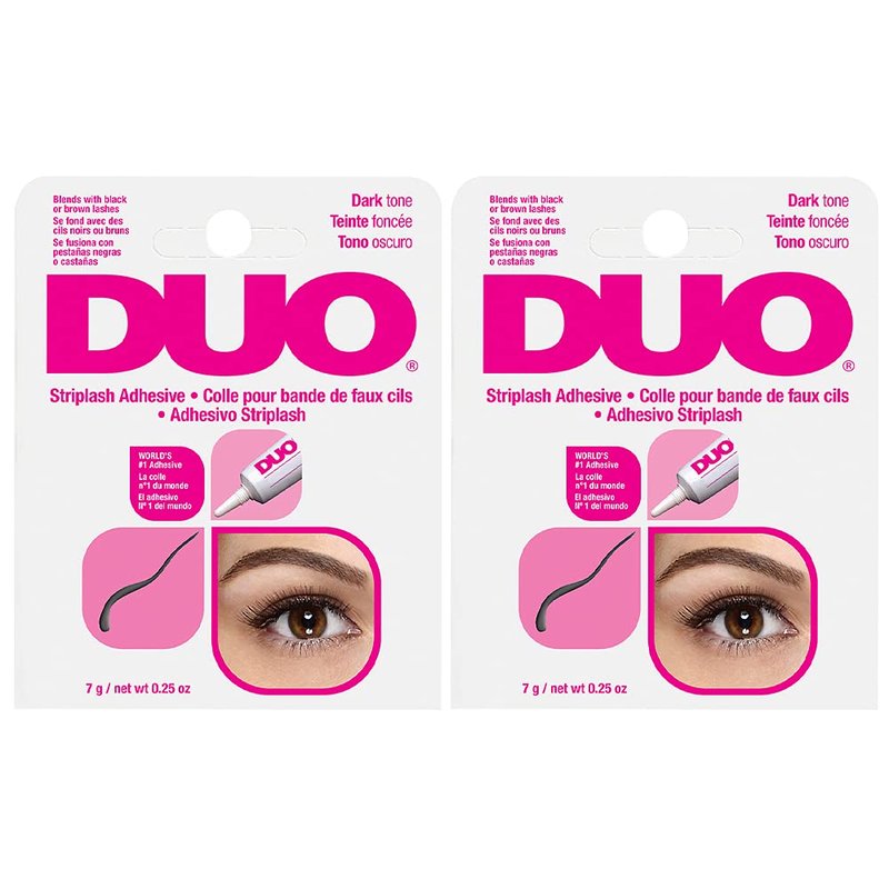 DUO Eyelash Glue - Waterproof Dark Tone Adhesive for Strip Lashes | Long-Lasting, 0.25 oz, 2 Pack