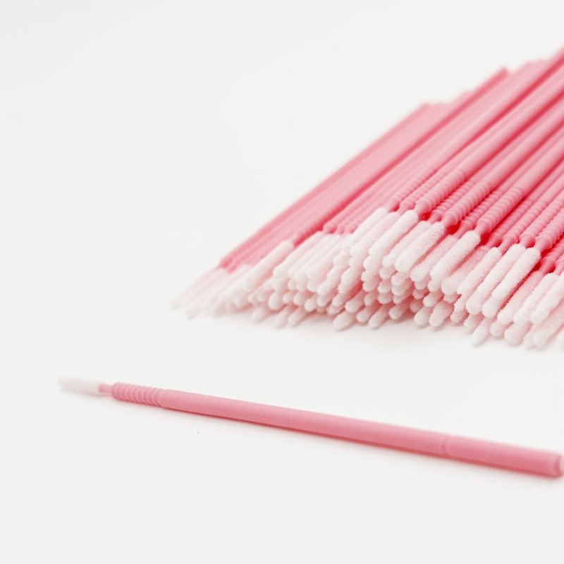 i-Laesh 200 pcs Microswabs for Eyelash Extensions - Long-tip Microbrush Applicators for Precision Eyelash Extensions - Ideal for Eye, Dental, and Personal Care - D-PINK (Pro Grip - Replacement)