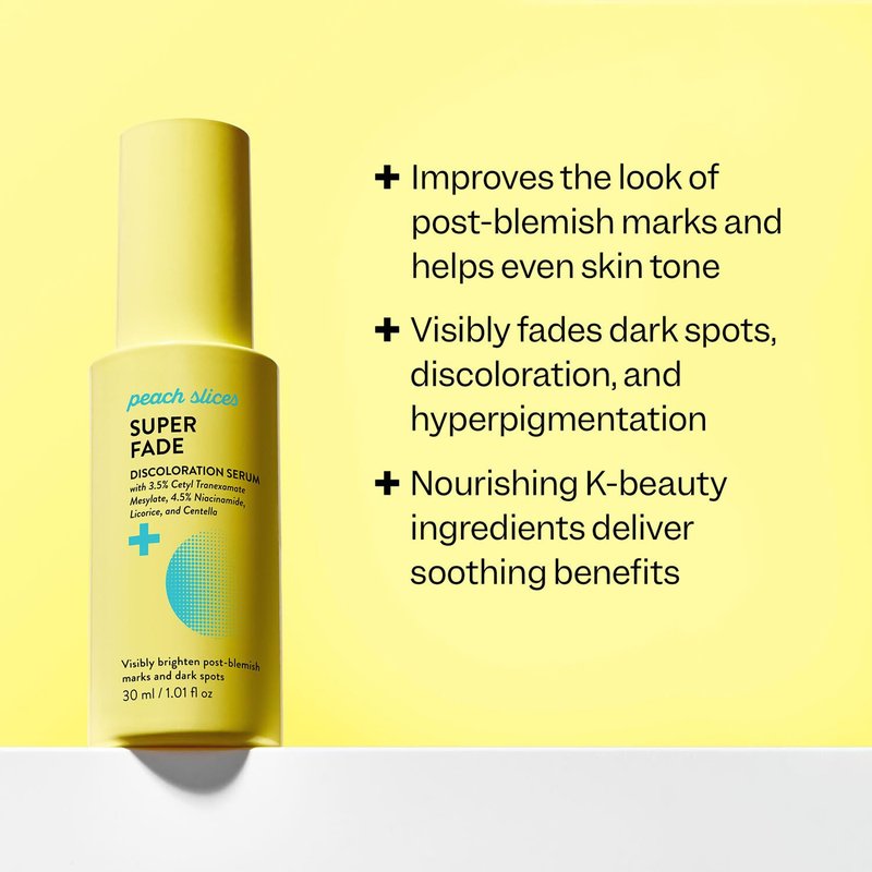 Peach Slices Super Fade Discoloration Serum - Niacinamide & Tranexamic Acid for Dark Spots | 1.01 oz Vegan Korean Skincare