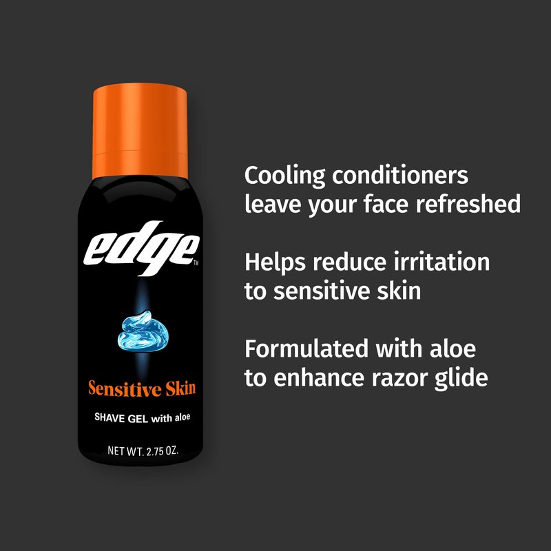Edge Shaving Gel for Men,Sensitive Skin with Aloe,- Shave Gel For Men That Moisturizes,Protects and Soothes To Help Reduce Skin Irritation,(Pack of 24)