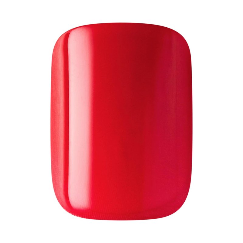 KISS imPRESS Press-On Nails - Valentine’s Day Full Heart Design, Red Short Squoval | 30 Nails, Prep Pad & Mini File Included