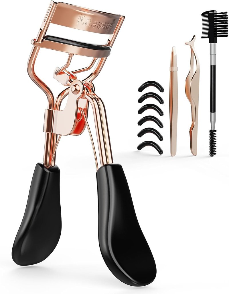 Eyelash Curler - Professional Stainless Steel Tool for Lift & Curl | Ergonomic Handle & 6 Replacement Pads