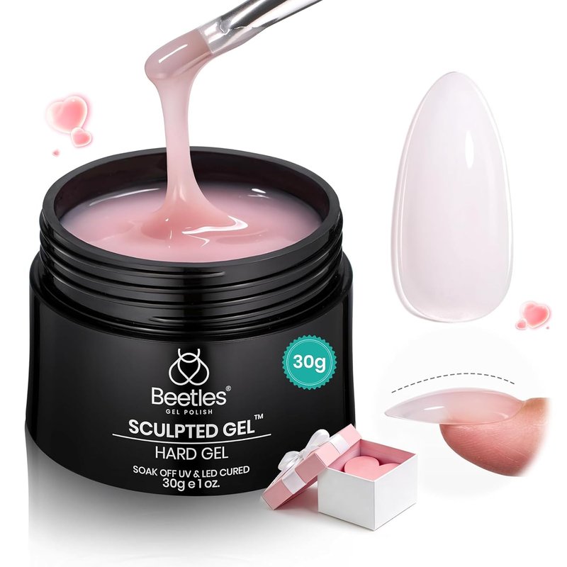 Beetles Builder Gel - 1 oz Nude Pink Sculpting Gel for Nail Extensions | High Hardness & Durable Protection