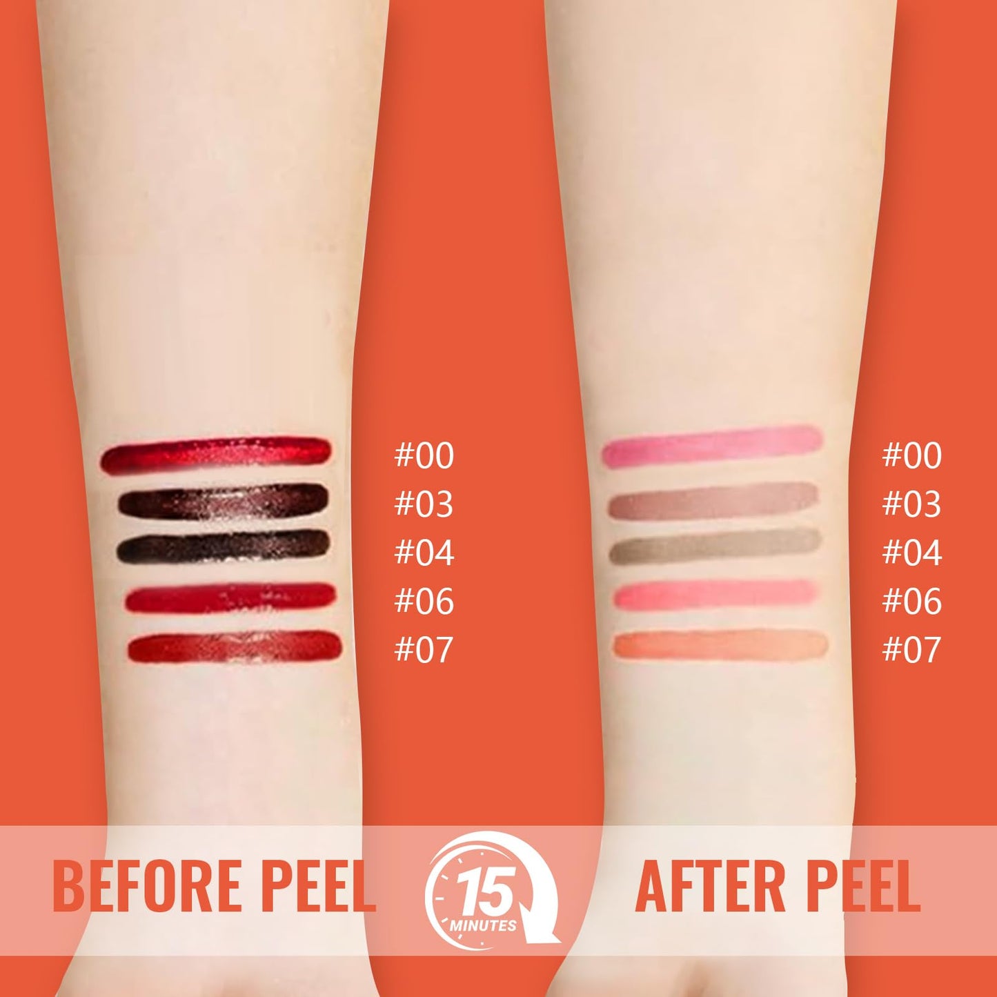 Vevivia 4pcs Lip Stain Peel Off - Lip Liner Stain Long Lasting Waterproof with Tweezer,2-in-1 Lip Liner Matte, Non-Stick Cup,Stay On All Day,Perfect for Gift(Cocoa+Rose+Nude+Mauve)