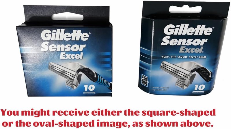 Gillette Sensor Excel Razor Blades - 50 Count Pack (5 x 10 Blades) for a Smooth Shave