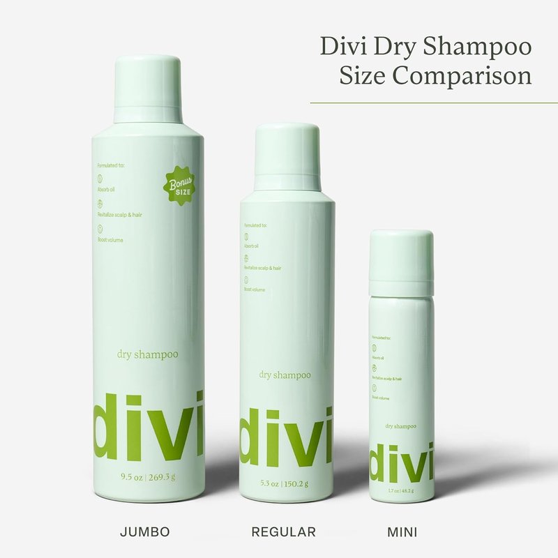 Divi Dry Shampoo Spray for Women - Formulated to Absorb Oil, Balance the Scalp and Extend Time Between Washes - Free of Benzene, Butane, Propane and Talc, 5.3oz (1 Pack)