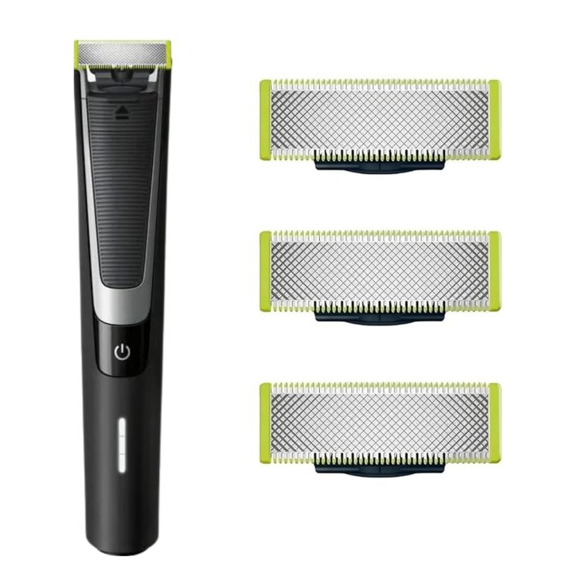 Set 3 Replacement Blades for OneBlade – Stainless Steel Blades Compatible with OneBlade Electric Trimmer & Shaver