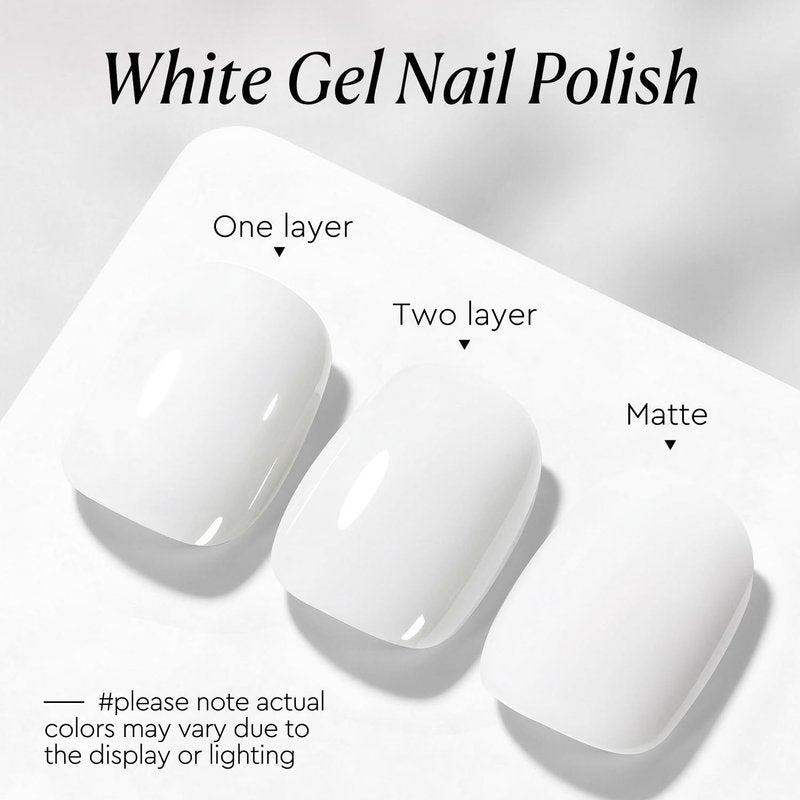 AZUREBEAUTY 18ML White Gel Nail Polish – Pure White Soak Off UV/LED Gel Polish for French Tips, High Gloss Solid White Nail Art Gel for DIY Manicure Salon Use