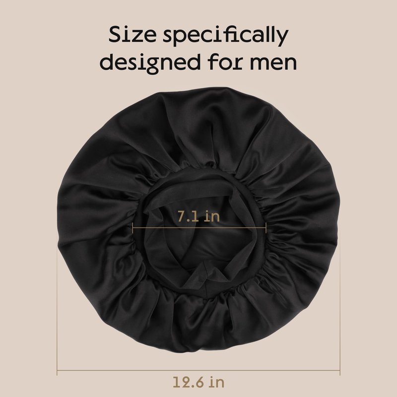 Niagara Satin Bonnet Men - Bonnet for Sleeping Men - Reversible Night Cap - Mens Bonnet for Curly Hair