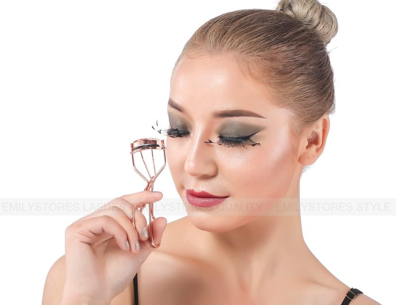 Eyelash Curler - Professional Makeup Tool with 2 Silicone Refill Pads | Pain-Free Metal Design, Golden Color