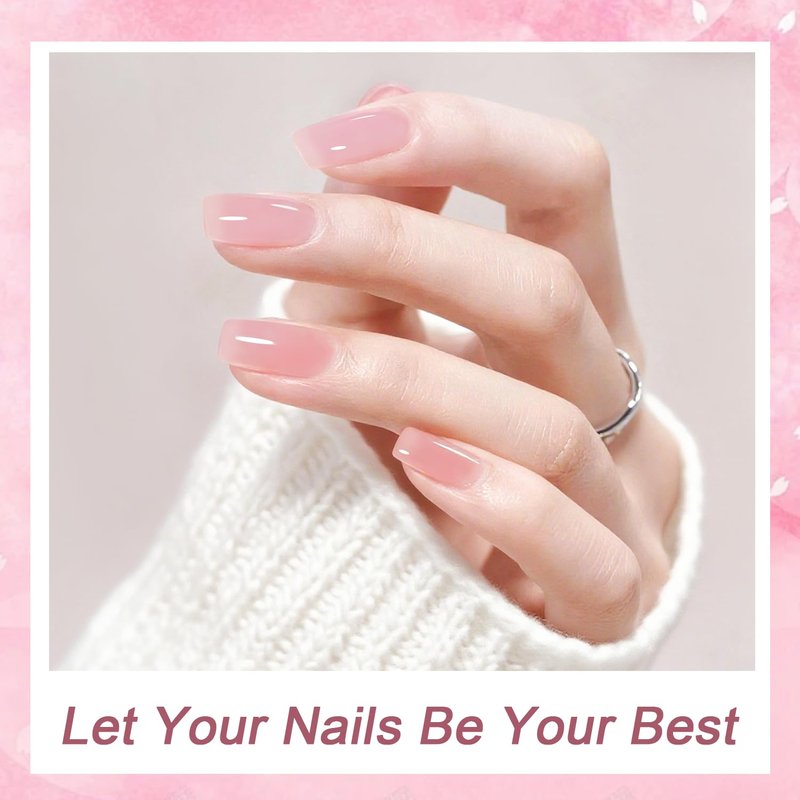JODSONE 18ml Jelly Gel Nail Polish Crystal Pink for Salon Manicures and Nail Art DIY at Home Sheer Gel Polish Need U V Cured Gift for Women