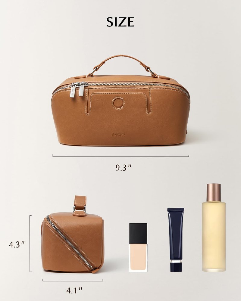 EACHY Makeup Bag, Large Capacity Provence Travel Toiletry Bag, Waterproof Cosmetic Bags for Women Large Capacity Makeup Pouch with Divider and Handle