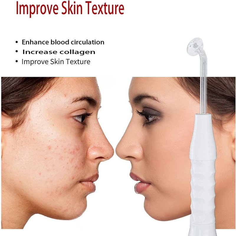 Skiennix High Frequency Facial Wand - 5 Argon Parts Skin Care Tool for Wrinkle Reduction & Skin Tightening