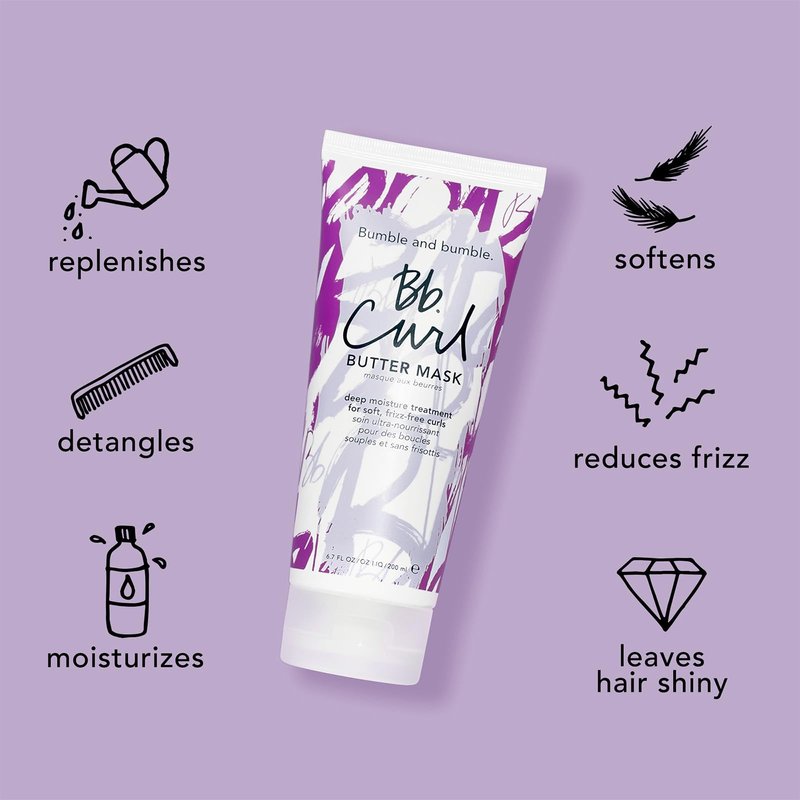 Bumble and bumble. Curl Butter Hair Mask | Deep Moisture for Medium to Thick Coily, Curly, Wavy Hair | Anti Frizz + Color Safe | With Jojoba, Avocado + Coconut Oil | Standard Size, 6.7 Fl Oz