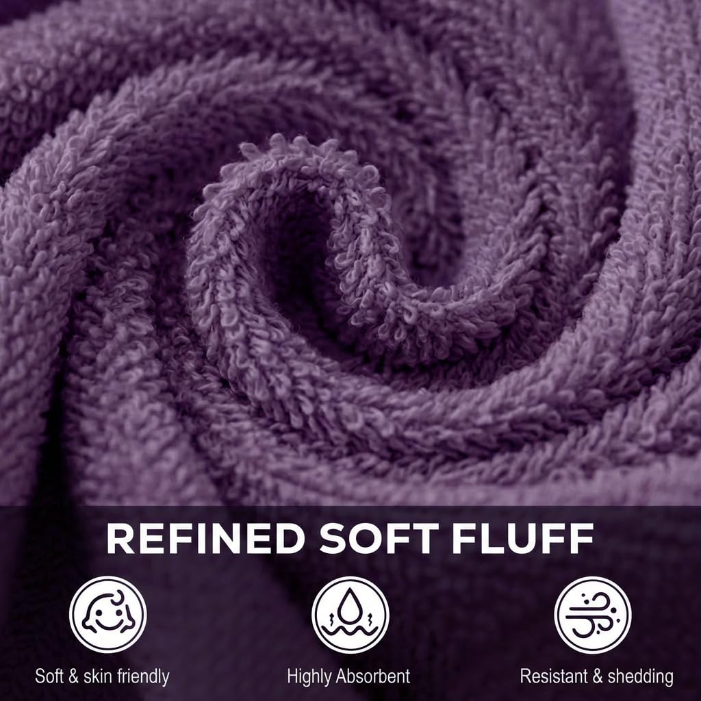 Utopia Towels 60 Pack Cotton Washcloths Set, 100% Ring Spun Cotton, Premium Flannel Face Cloths, Highly Absorbent and Soft Feel Fingertip Towels, Plum