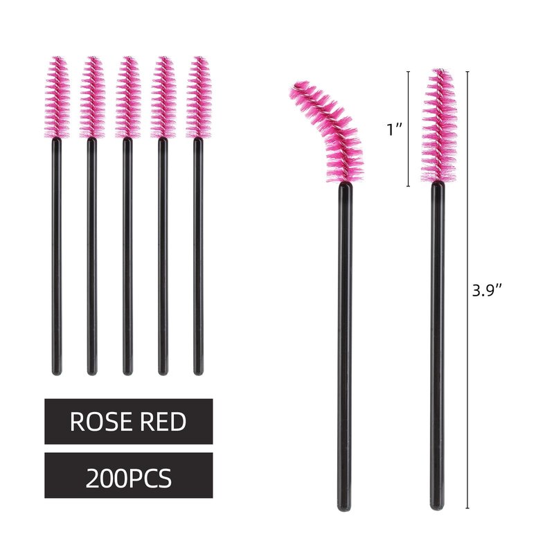 200 Pcs Disposable Mascara Wands Eyelash Brush Spoolies for Eye Lash Extension, Eyebrow and Makeup