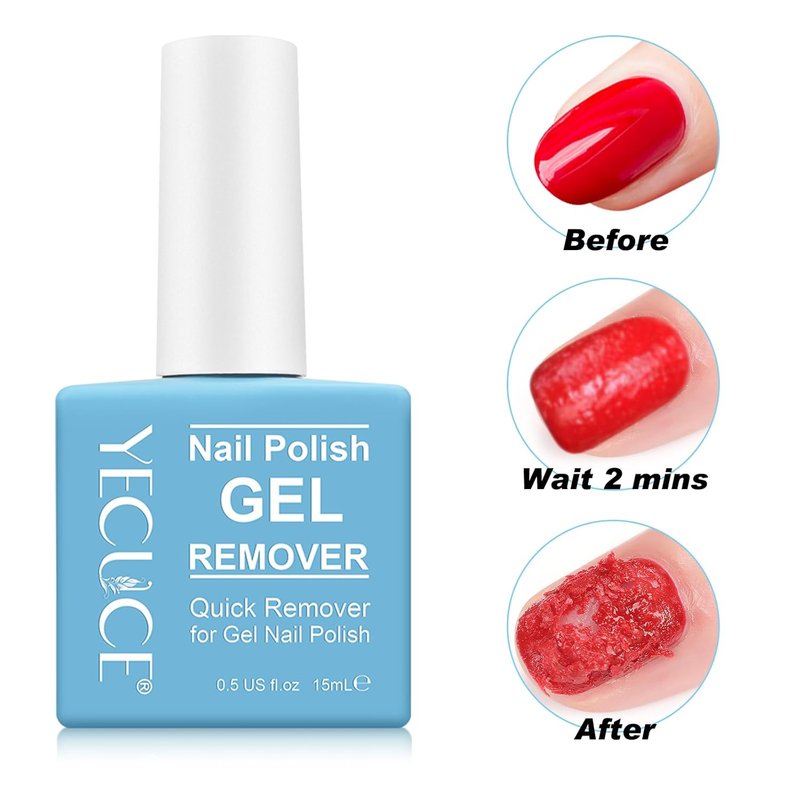 Skiennix Gel Nail Polish Remover - Quick & Easy 2-Piece Set | No Foil Needed, 15ml Each