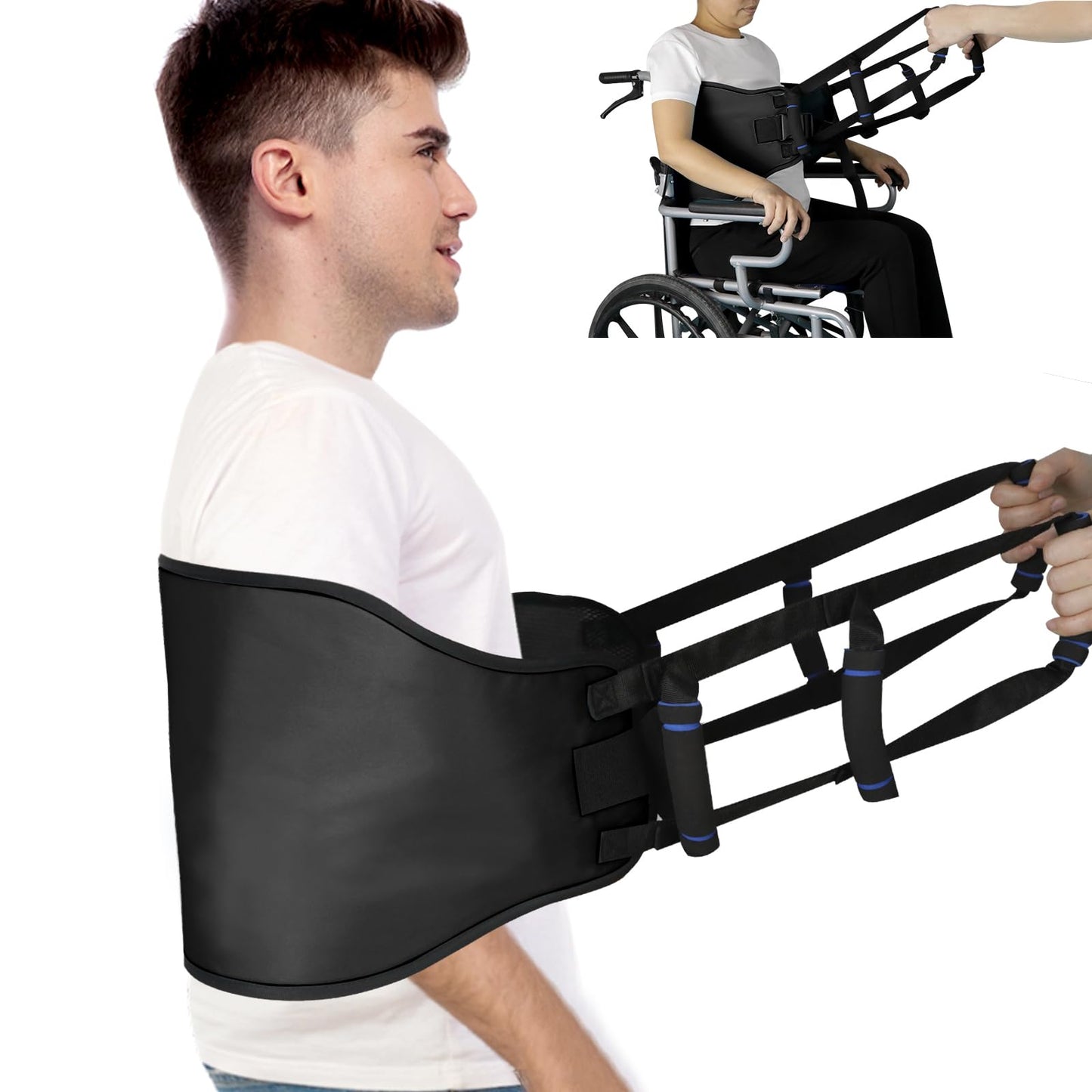 Transfer Belt for Elderly, Transfer Sling Gait Belts for Seniors Heavy Duty Patient Lift with Straps, Mobility Standing and Lifting Aid for Disabled, Elderly Safely Move from Wheelchair and Bed