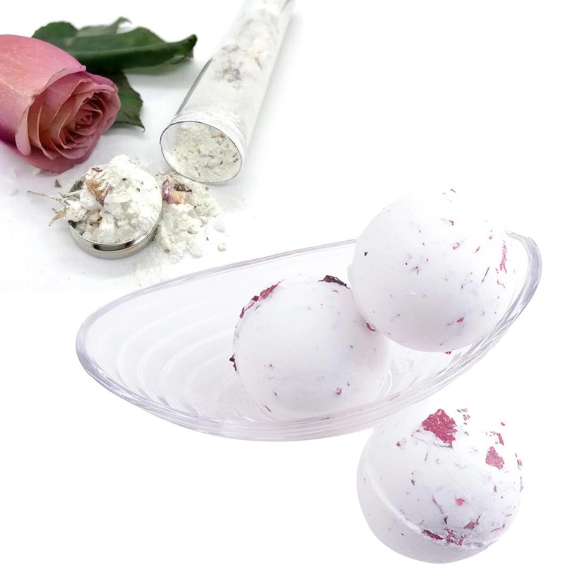 Fumgranth Bath Bombs for Women Spa Gift Set with Rose Milk Essential Oils Sea Salt Moisturizing Relaxing Birthday Gift for Her Bubble Bath Skincare Relaxation Aromatherapy Gifts 2 Pack