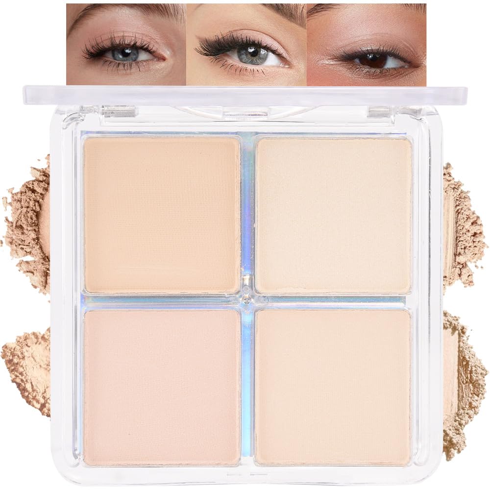 Skiennix Vanilla Nude Eyeshadow Palette - Matte & Shimmer Shades for Natural Everyday Makeup | 4 Colors