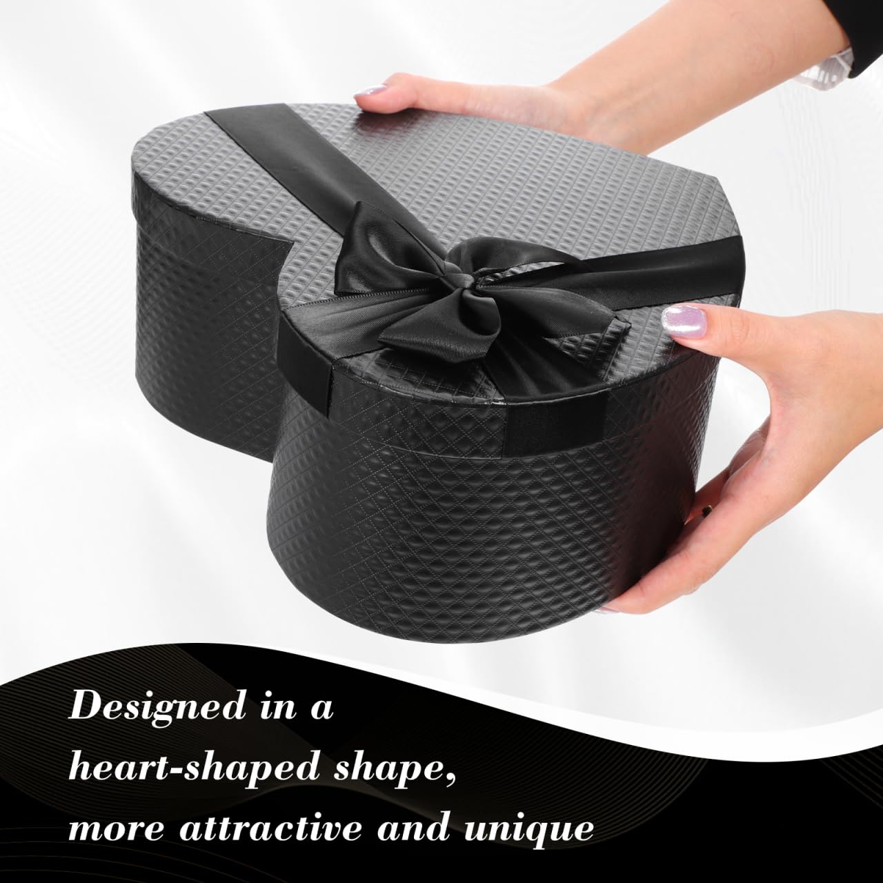 Box Heart Shaped Black Box Holiday Dessert Bags Empty Bouquet Bags Candy Treat Container Christmas Love Shaped Birthday Heart-shaped Souvenir Bridesmaid Paper
