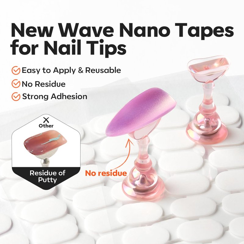 Modelones Fake Nail Tips - 510 Pcs Almond Shape Medium Clear Set with 15 Sizes & Nail Stand