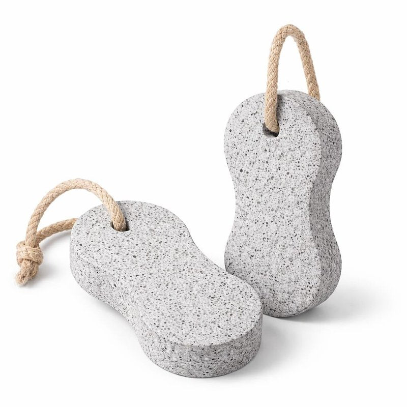 Pumice Stone Pack of 2 Natural Volcanic Stones for Gentle Exfoliation, Callus and Dead Skin Removal, Safe for Feet and Hands