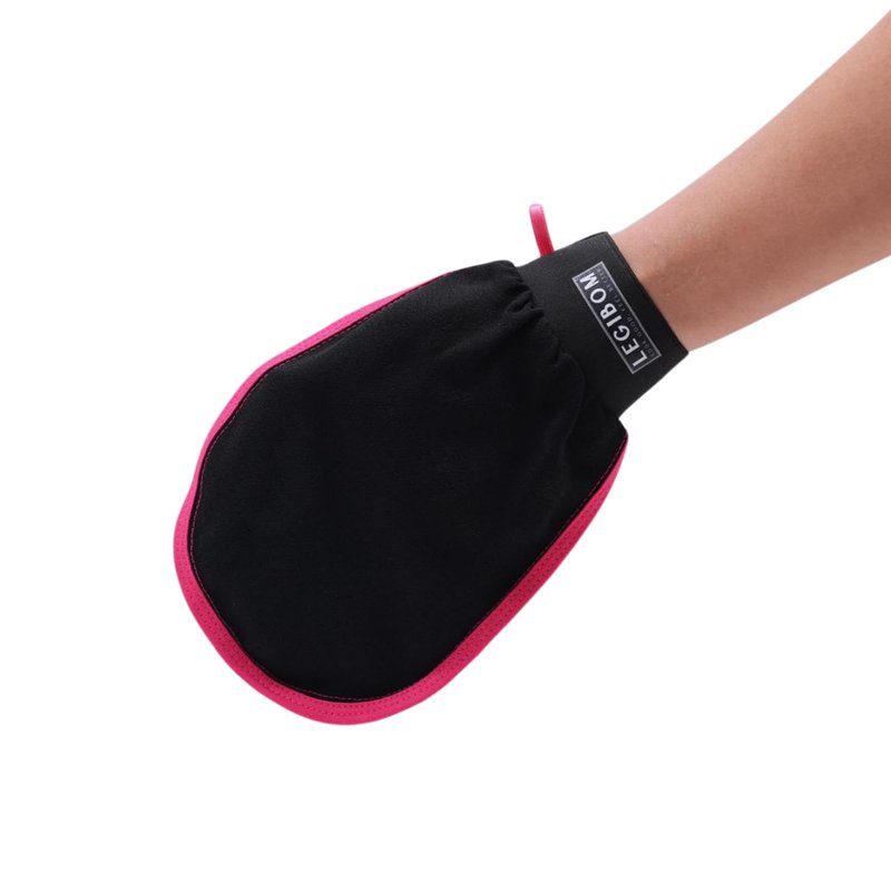 Legibom Korean Exfoliating Mitt & Body Scrub Glove 2 pc – Deep Dead Skin Remover for Keratosis Pilaris & Self-Tan Removal – Smooth Skin Exfoliator for Shower, Women & Men 100% Viscose