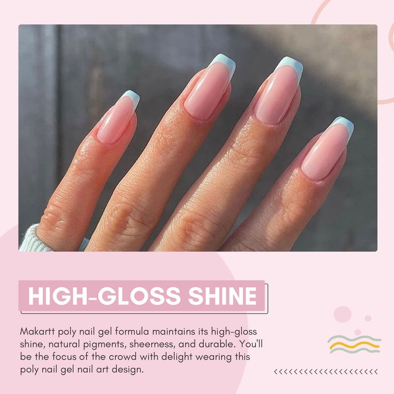 Makartt Hema-Free Poly Nail Gel Natural Pink 50ML Gel Builder for Nail Extension Nail Strengthener Beauty Gift 3D Gels Molder Nail Art Easy DIY at Home Salon