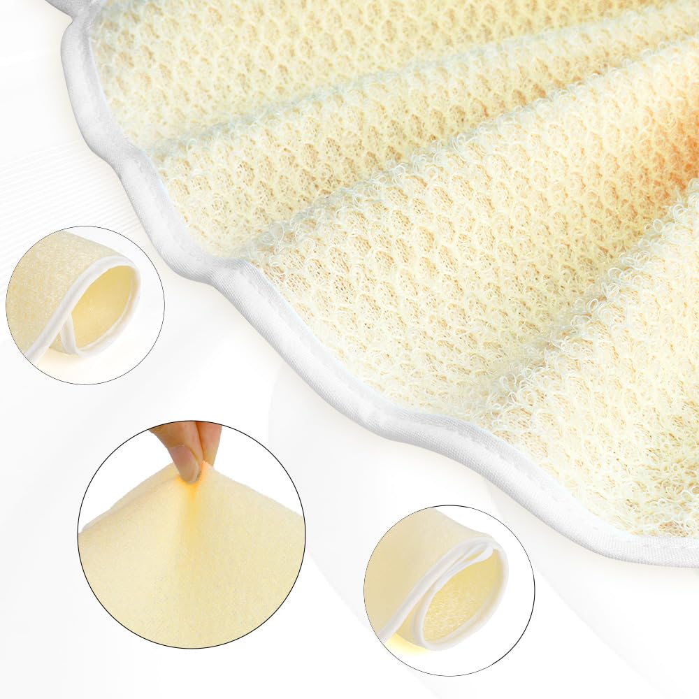 Exfoliating Washcloth,5 Pack Wash Cloths for Showering,Loofah Exfoliating Body Scrubber Exfoliator,Face Wash Scrubber,Body Scrubbers for Use in Shower,Wash Rags for Body,White Frame Exfoliating Towel