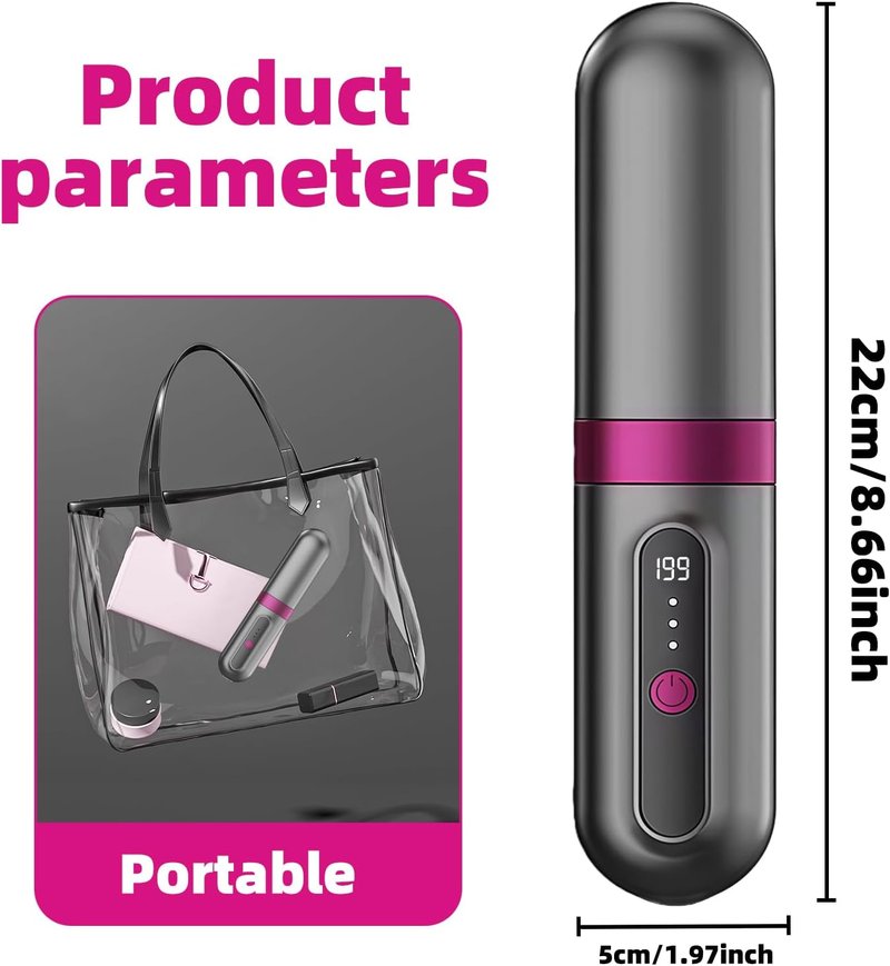 Cordless Hair Straightener Brush - Fast-Heating Portable Styling Tool with 3 Temperature Settings | Travel-Friendly Design