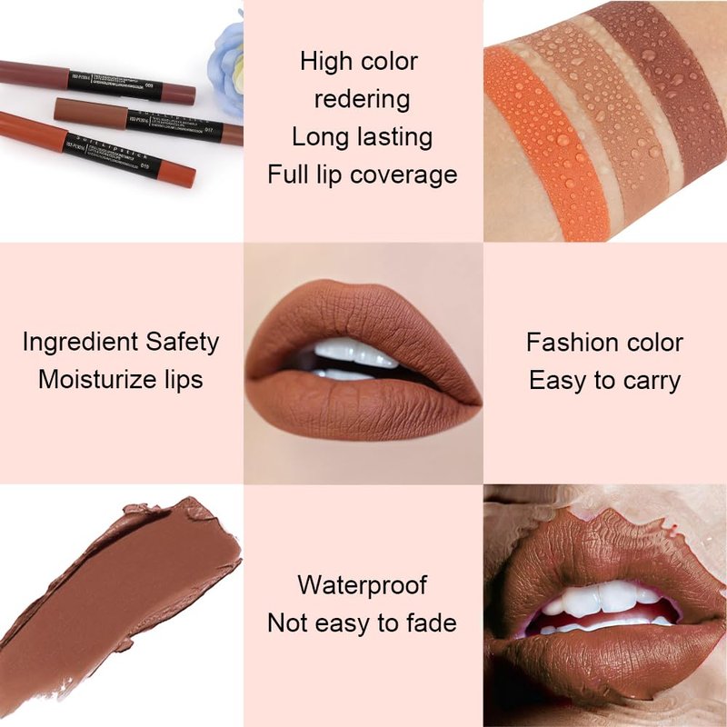 BINGBRUSH Smooth Longwear Lipstick Pack Set, Matte Color Stick Ultimate Lip Crayon for Makeup Collection - Waterproof Velvet Lipgloss Lip Stain (08#)