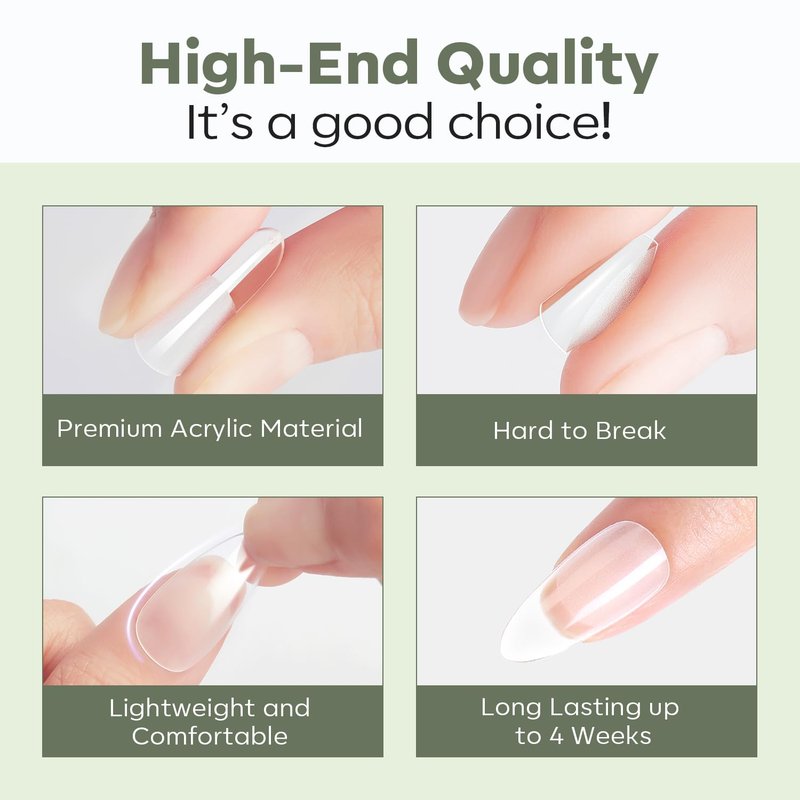 Modelones Long Stiletto Nail Tips - Pre-shaped Soft Gel Full Cover Fake Nails | 216PCS, 12 Sizes
