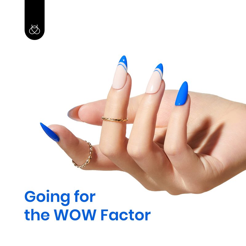 Beetles Blue Gel Nail Polish, 15ML Electric Punk Bright Blue Gel Polish, Soak Off Uv LED Summer Nails Art DIY Manicure for Women