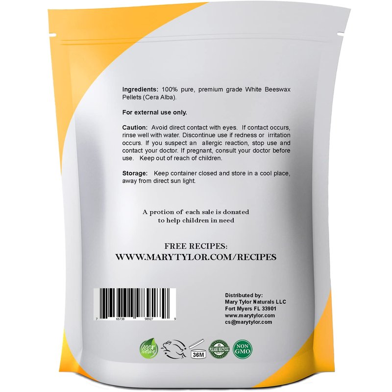 Beeswax Pellets - 100% Pure & Natural Cosmetic Grade | 1lb Triple Filtered for DIY Lip Balm & Body Creams