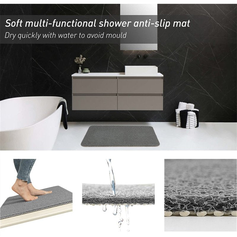 Secure Mat, Non-Slip Bathtub Mat, The Ultimate Non-Slip Bath Mat, Shower Mat Floor Mat for Tub, Shower, Bathroom (Gray, 40x60cm(15.75"x23.62"))