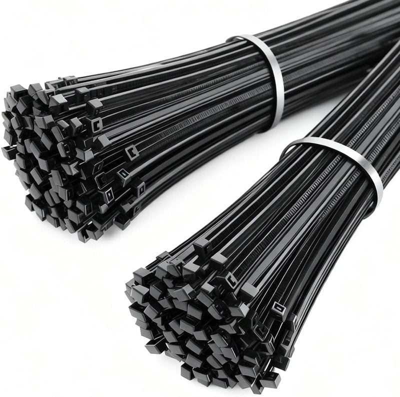 400 Pack Black Zip Ties Assorted Sizes 8+12+14+18 Inch, Heavy Duty 100lbs Self-Locking Electrical Cable Ties, UV Resistant Wire Ties for Indoor and Outdoor Use