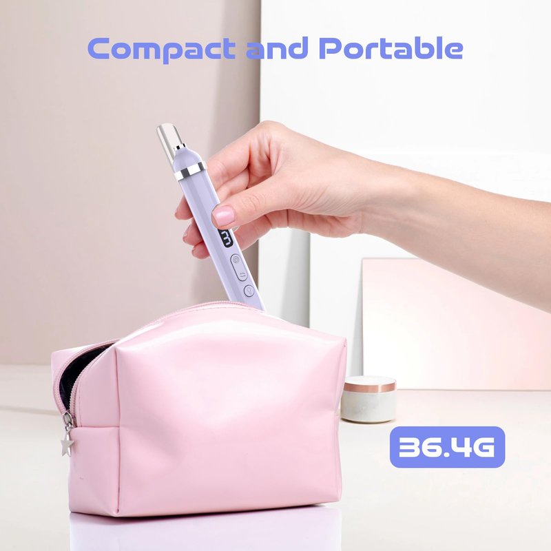 Acrylic Nail Kit, Portable Electric Nail File Set for Acrylic Gel Nails, Manicure Pedicure Tool Nail Drill Bits with Nail Drill Bits Sanding Bands,Top Choice for Valentine's Day Gifts (Purple)