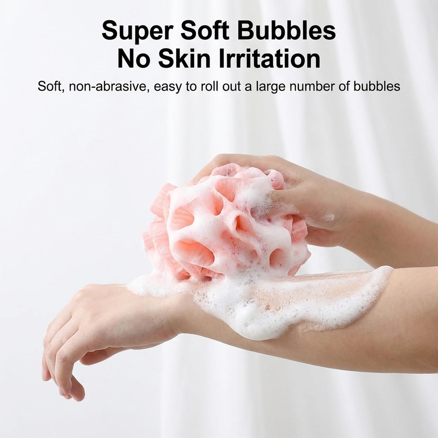 2 in 1 Soap Bar Loofah, 3 Pcs Bar Soap Loofah Pouch, Can Hold Soap Effective Exfoliation for Women and Men - Shower Sponge for Body with Rich Lather（ Beige & Pink & Gray ）