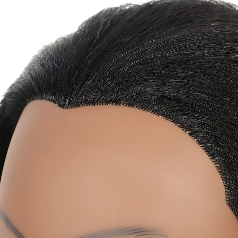 Mannequin Head with Human Hair Manikin Head 16 inch 100% Real Hair Doll Head for Hair Styling Salon Training Head Cosmetology Braiding Practice Mannequin Manikin Head Hairdresser (16 Inches)