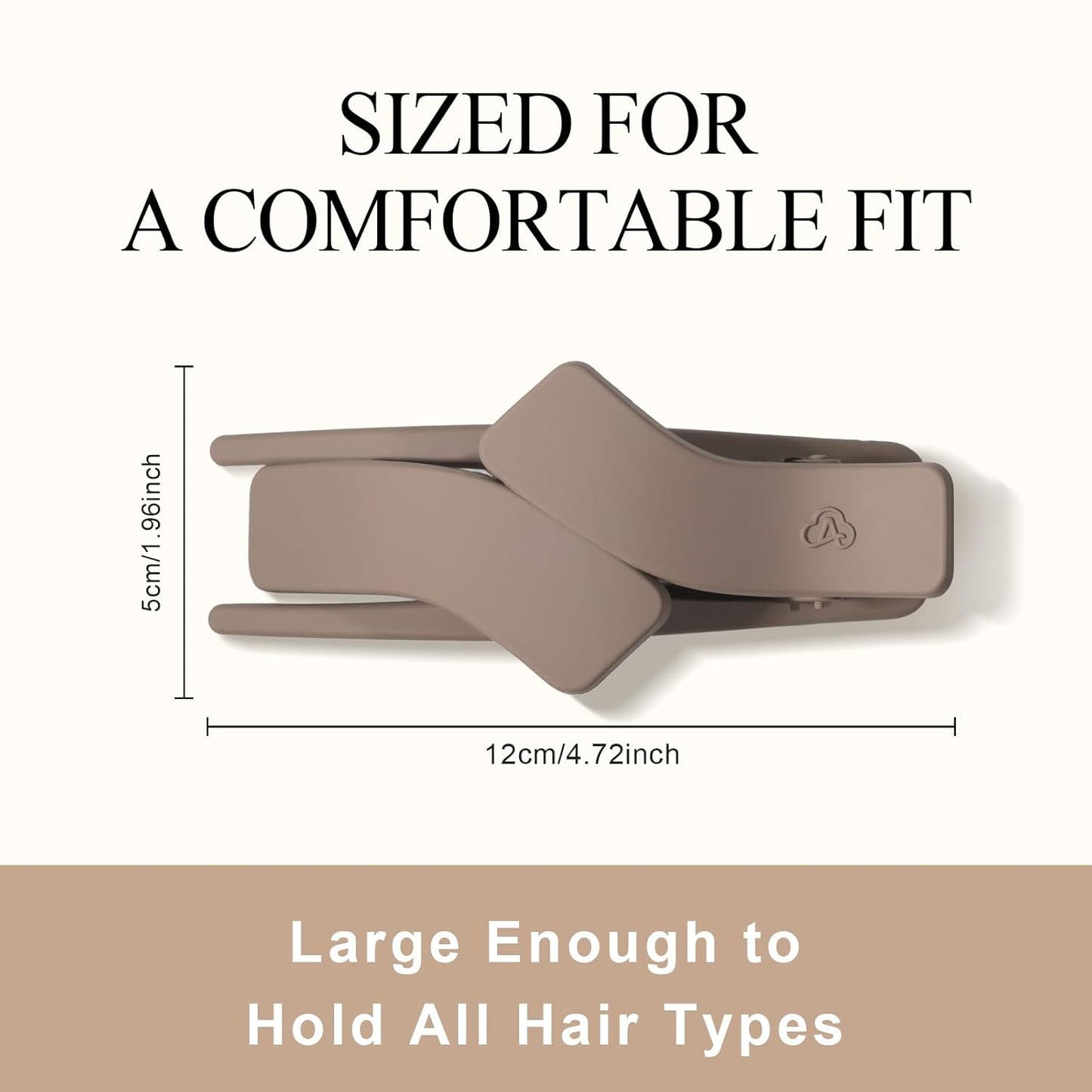 Skiennix Medium Flat Hair Clips - Strong Hold French Claw Clips for All Hair Types | 4 Pcs in Beige, Brown, Black